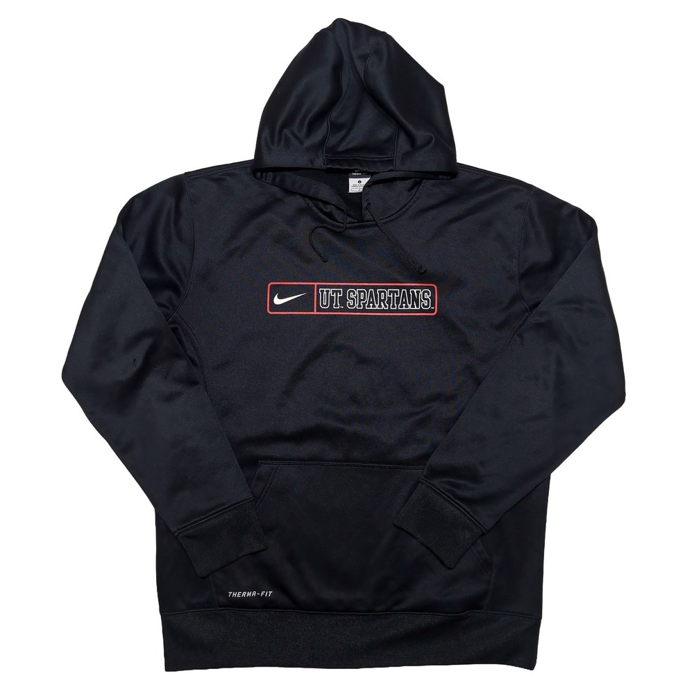 NIKE UT Spartans University of Tampa Hoodie Mens Large L Black Therma-FIT